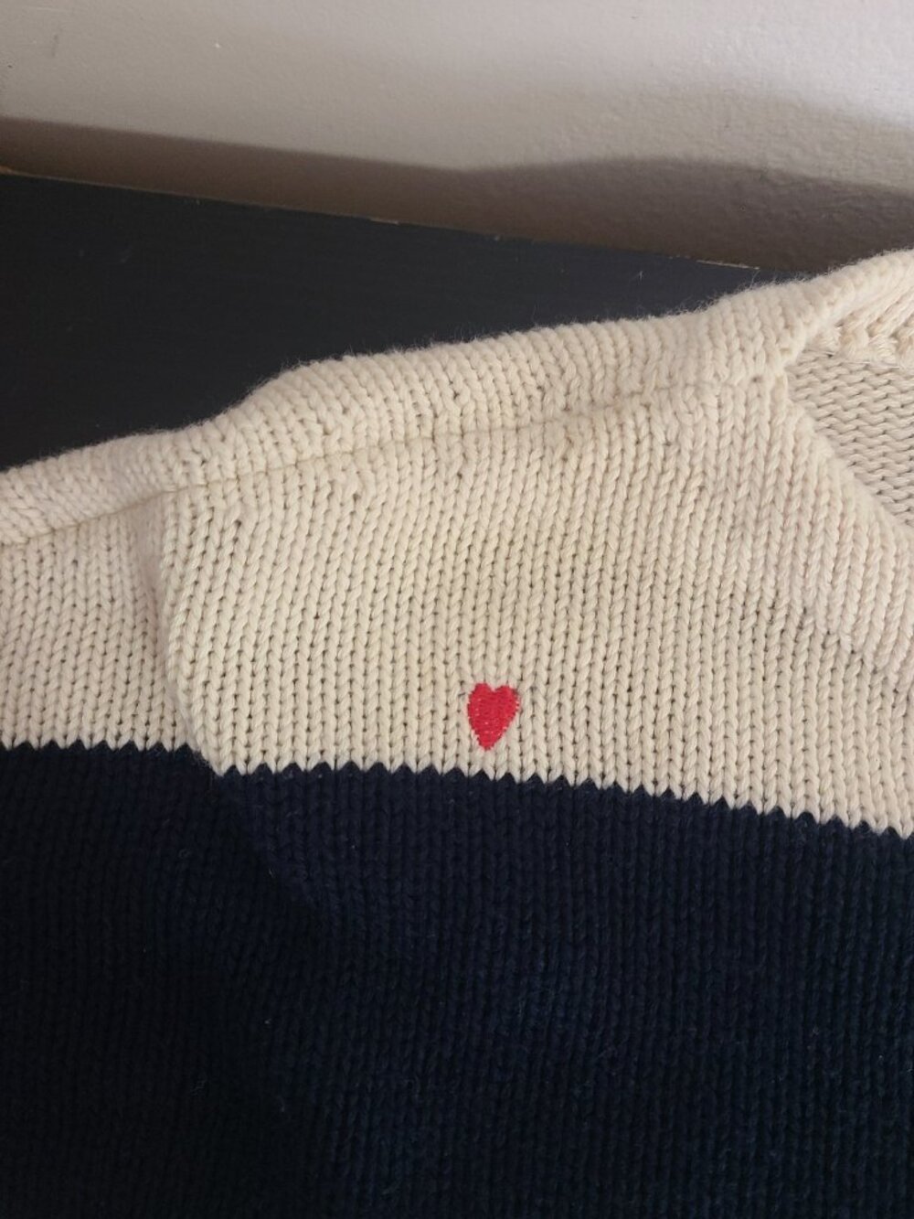 Clare V. Dorothee Sweater navy cream stripes knit size XS/S - Picture 8 of 10